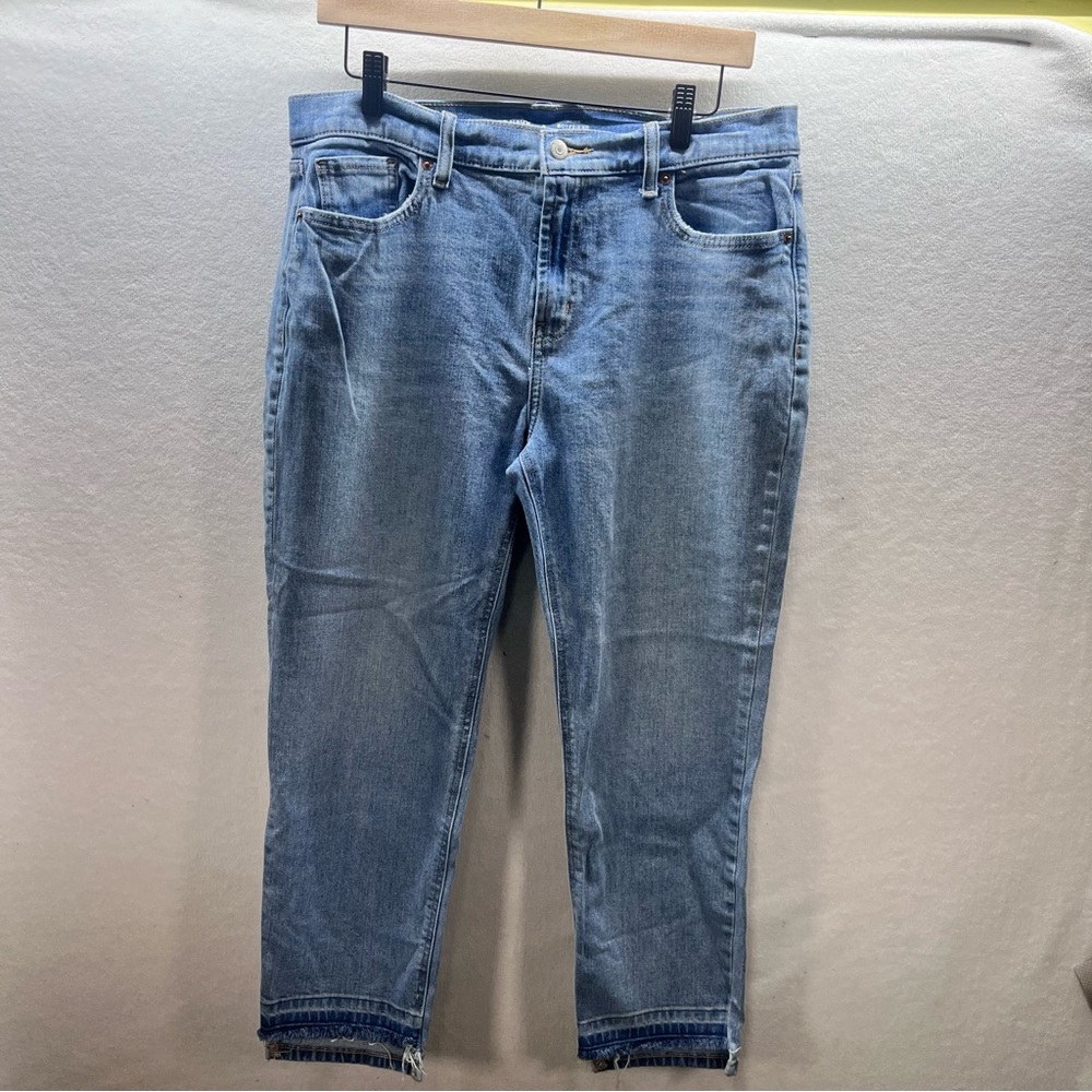 Old Navy Mid Rise Boyfriend Jeans Womens 8 Blue Stretch Denim cute 2862